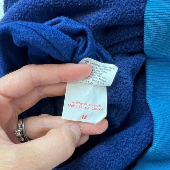 Vintage Louis Garneau Fleece Lined Nylon Blue Vest Jacket Zipper Hiking Biking M - Picture 15 of 15